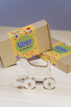 ხის სათამაშოს DIY ყუთი - ძაღლი